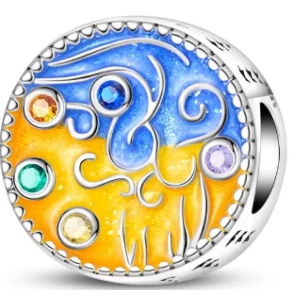925 Silver Unicorn Pendant Noctilucent Charm Bead DIY Princess Bracelet Colorful Jewelry Gift for Women