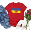 Ukrainian Flag Cotton T Shirt Women Print Trident Tee Woman Clothes Short Sleeve Streetwear Tops Tshirt