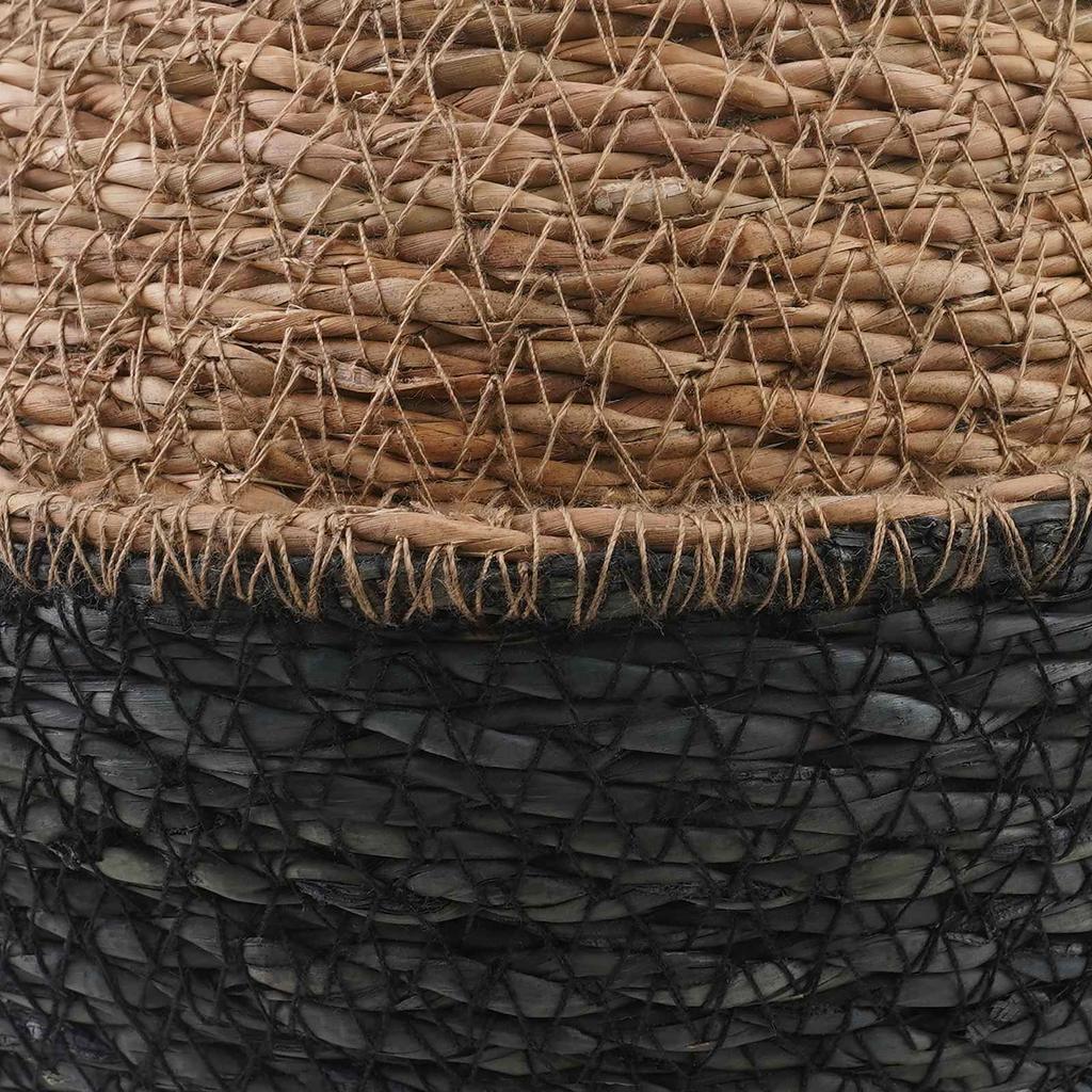 Seagrass Plant Pot with Handles Black Ø 32 X 32 Cm 100percent Seagrass