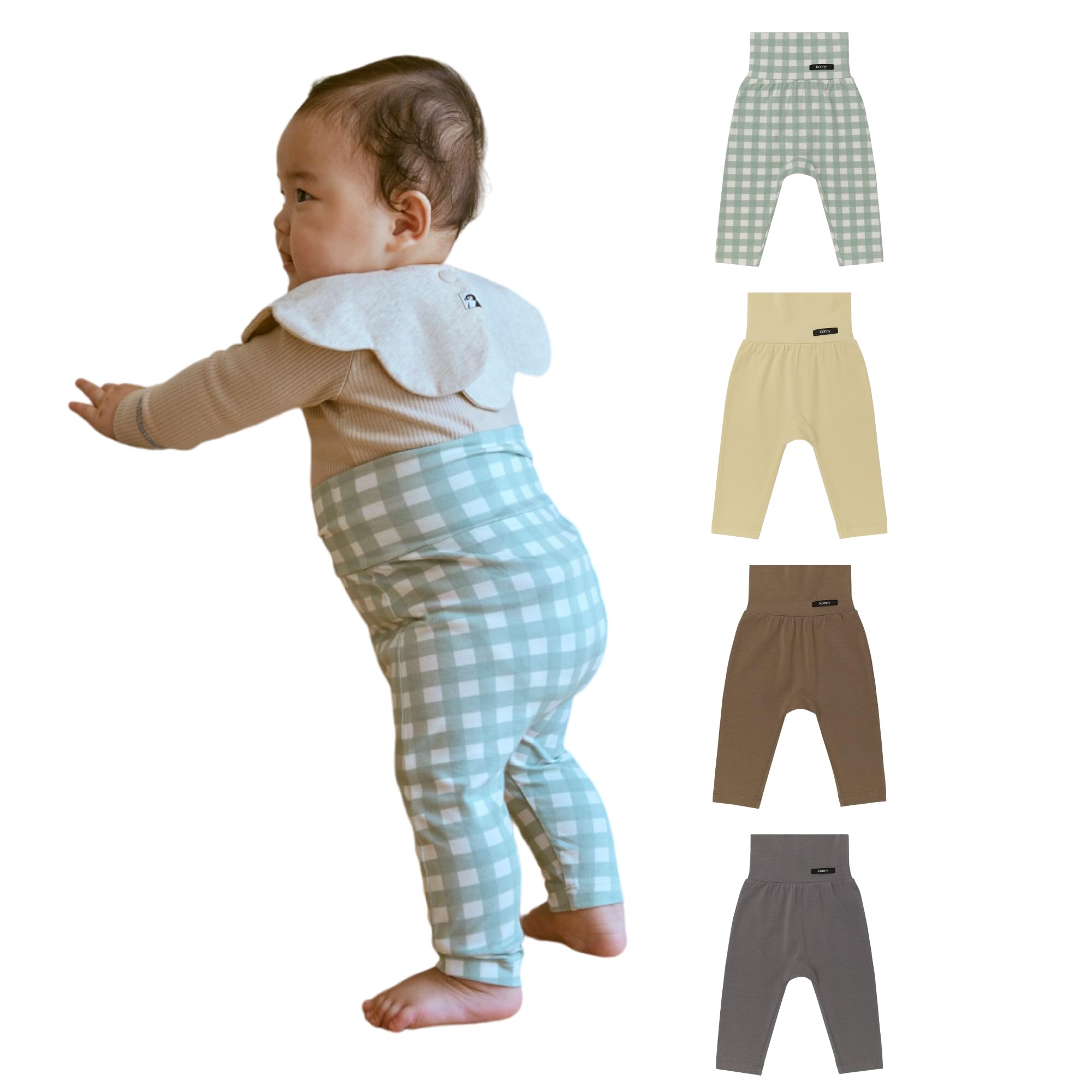 

Комплект из 4 мягких модальных леггинсов с высокой талией, поддерживающих живот, для беременных, шалфей, масло [Konny], теплые, леггинсы, брюки, одежда, низ, брюки, А-комплект