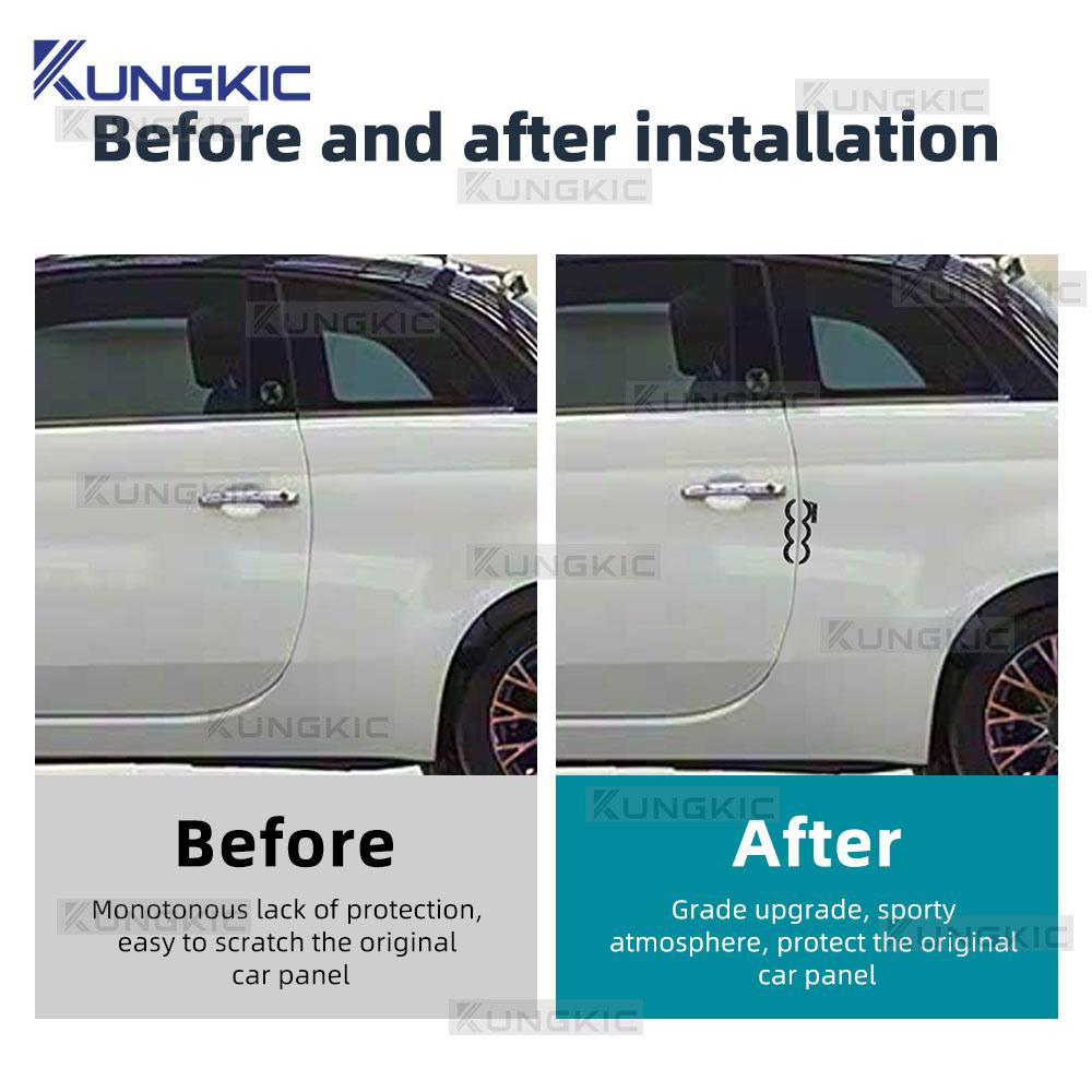 For Abarth 595 695 595C 695C 2012-2024 /For Fiat 500 500C 2008-2024 Real Soft Carbon Fiber Sticker Car Door Decor Interior Trim