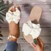 Women Slippers New Summer Striped Bow Platform Sandals Slides Women Casual Shoes Comfortable Flax Slippers Zapatos De Mujer