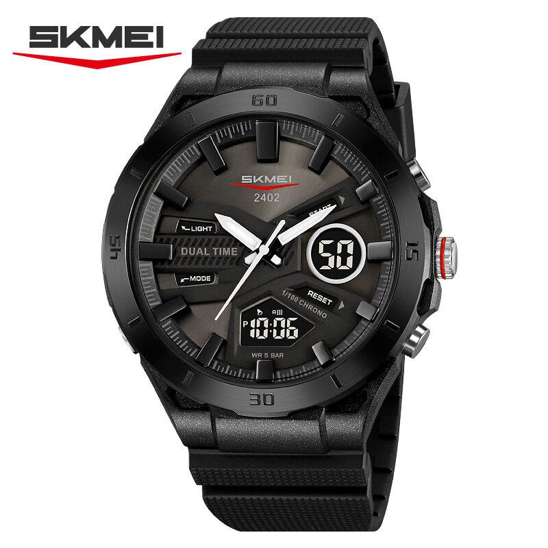 Skmei Large Dial Digital Electronic Watch Fashion Business Quartz Watches For Men 5Bar Waterproof Quartz Wristwatch 2402