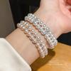 Modern Minimalist Geometric Jewelry Bracelet With Zircon Pearl And Rhinestone For Womens Fashion Accessory