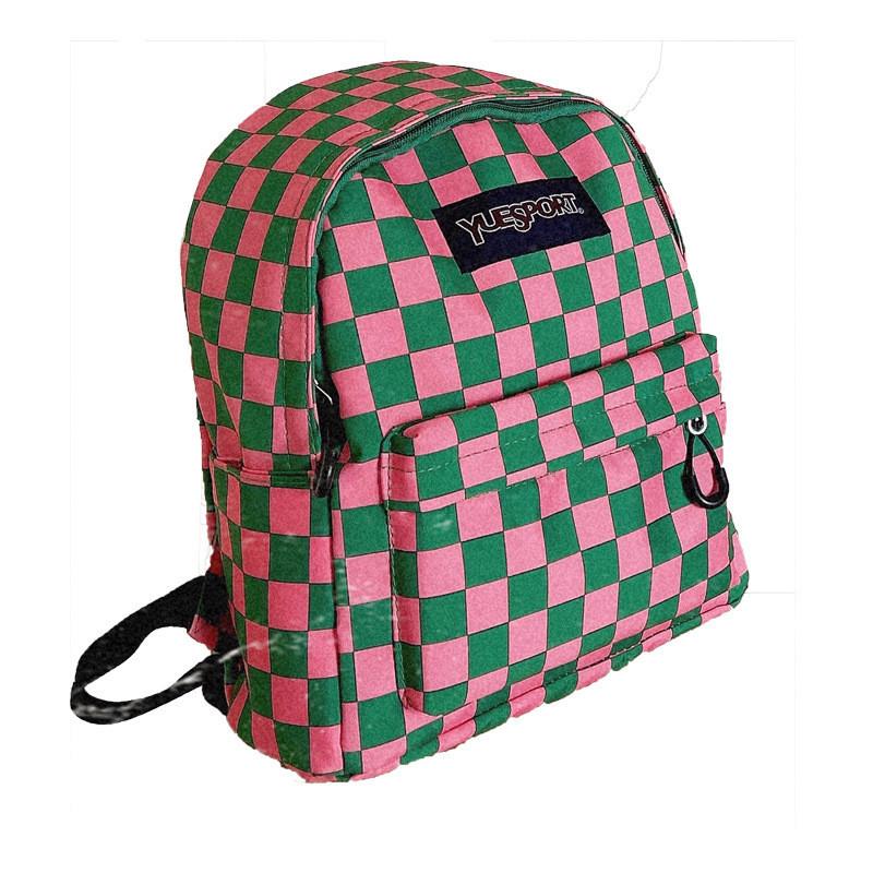 Очаровательный холщовый рюкзак в клетку для детей, легкий, стильный и забавный красный