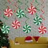 Christmas Candy Hanging Swirls Glitter Green Red White Candies Garland Banners Christmas Party Ceiling Streamer for Baby Shower Birthday Wedding Decor