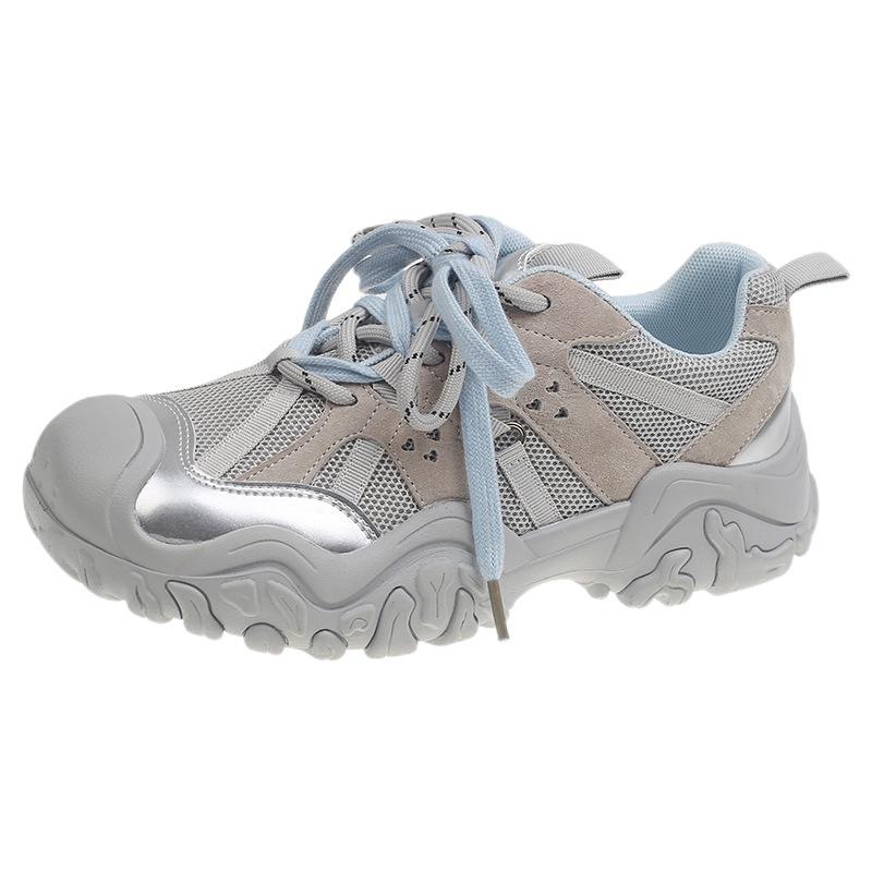 Ugly cute retro contrasting color splicing dad shoes women's 2025 new thick-soled outdoor hiking mesh casual sports shoes