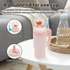 710ml Insulated Mug with Straw Large Capacity Vacuum Tumbler Stainless Steel Water Bottle Whale Fountain Style Thermal Mugs