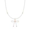 Mariel Ribbon Pearl Bead Necklace + Pendant Set (Set-J0-0908)