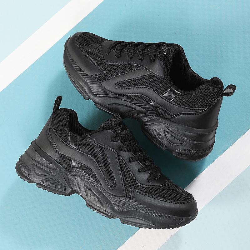 Fashion Leisure Sports Womens Single Shoes 2025 New Color Blocking Thick Soled Flat Vulcanized Running Shoes Platform Sneakers