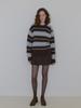 ETMON Brush Stripe Knit Pullover, Brown