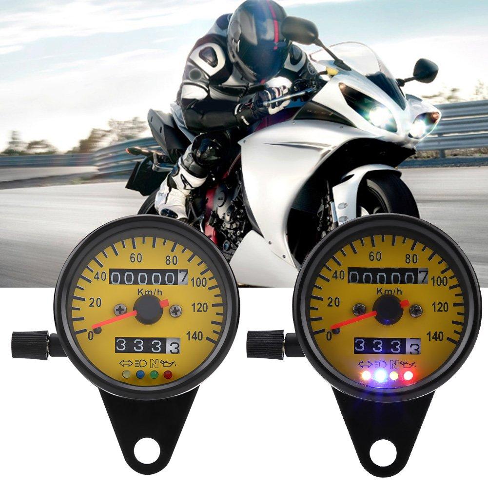 Bike Speedometer Universal - Qiilu Motorcycle Odometer Speedometer Gauge with Indicator 60mm Mini Speedometer Mechanical Bike Meter