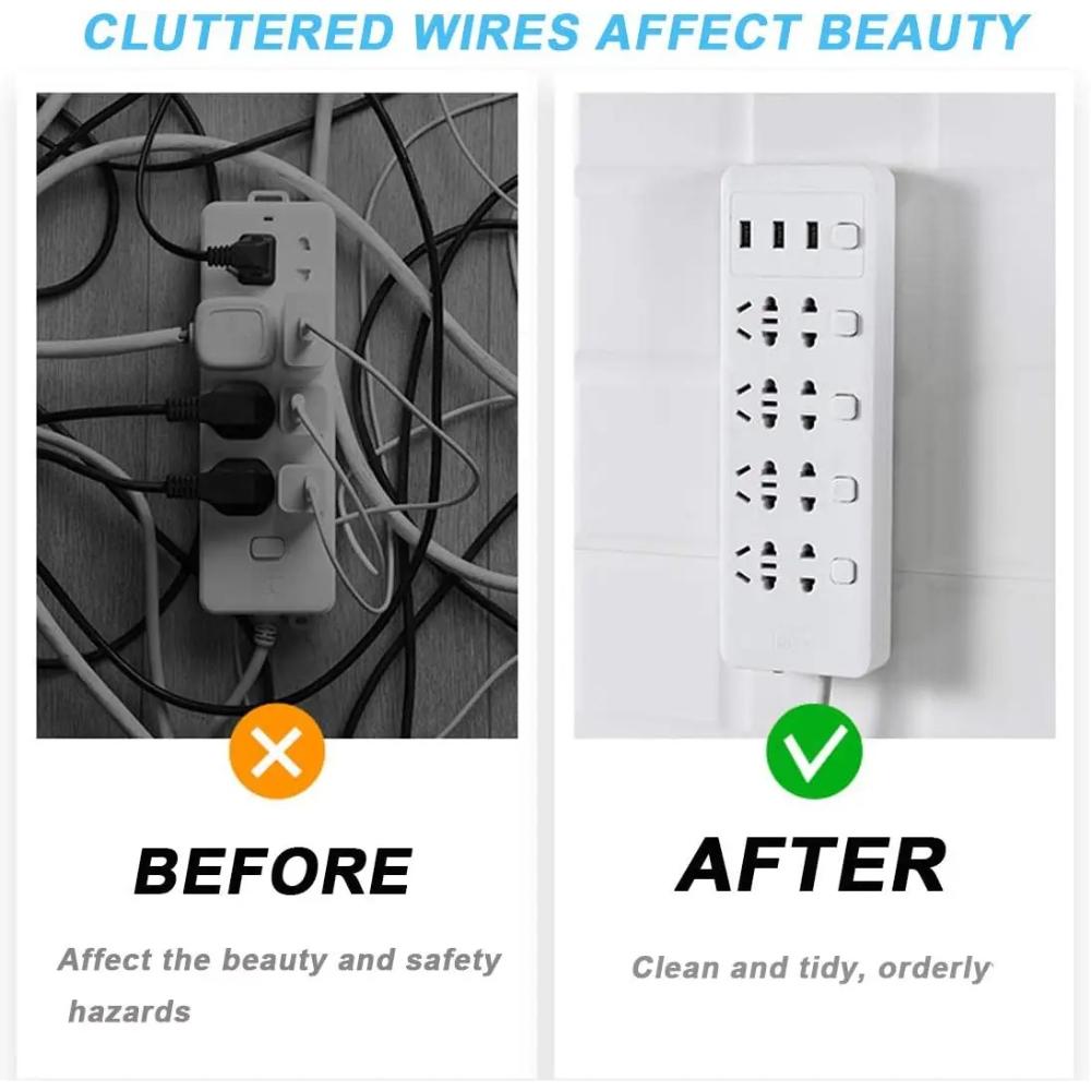 2/4pcs Adhesive Power Strip Holder Under Desk Mount Surge Protector Organizer No Drill Cable Management Gaming Home Office Setup