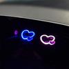 Universal Solar Car LED Window Decoration Lamp Dual Heart Neon Light Auto Interior Ambient Atmosphere Lamp Car Accessories