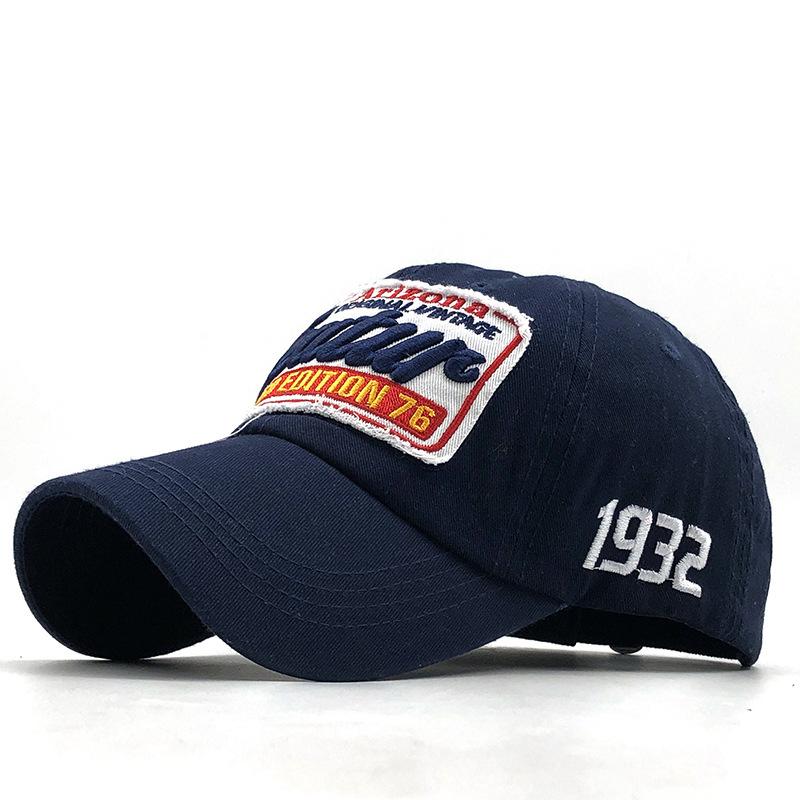 Washed cotton wave embroidery hat wave baseball cap old cap spring summer outdoor women's hat