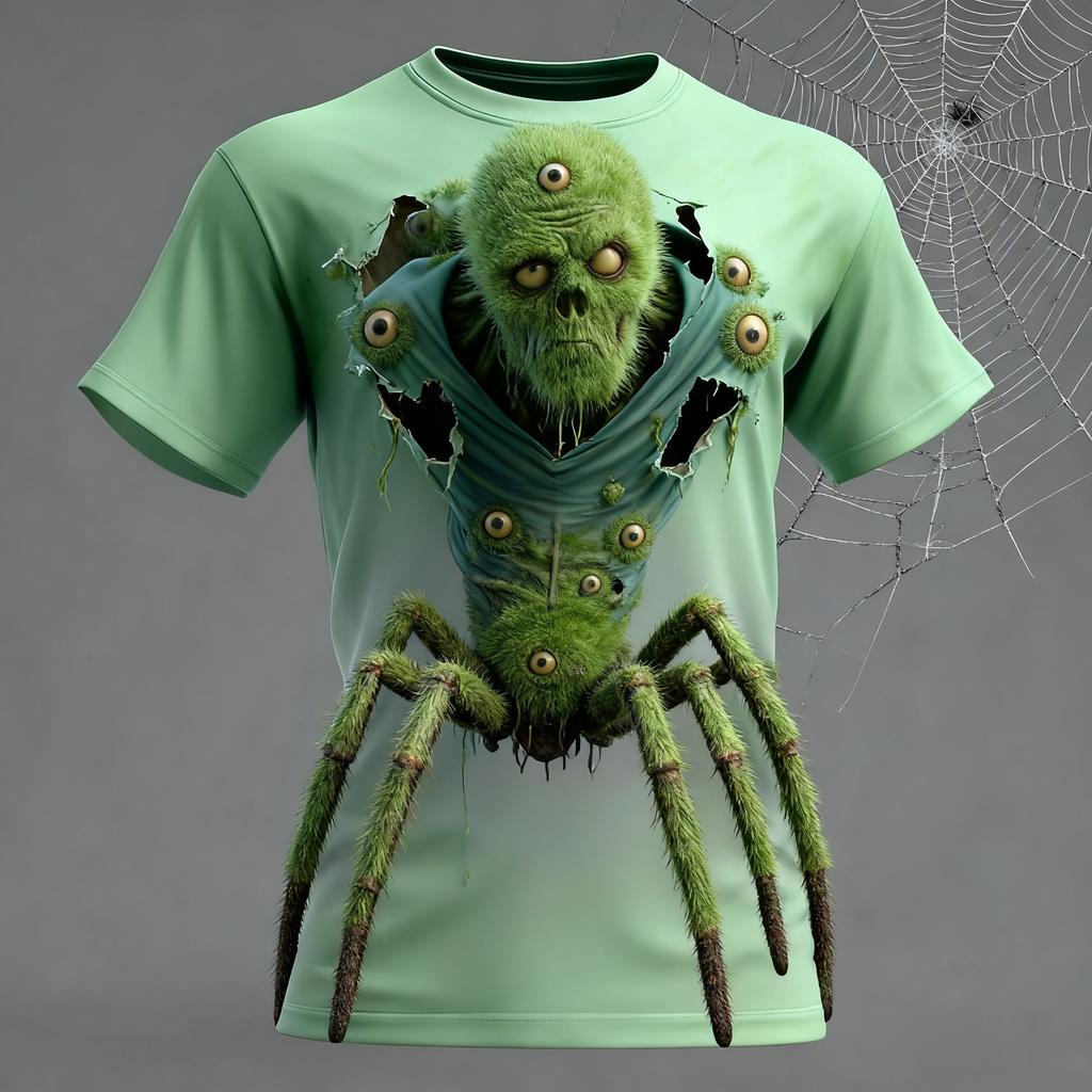 Summer Super Halloween Element Zombie Horror Party Adult Men and Women Comfortable Breathable 3D Printed T-shirt