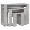 3 Piece Nesting Tables Concrete Grey Engineered Wood