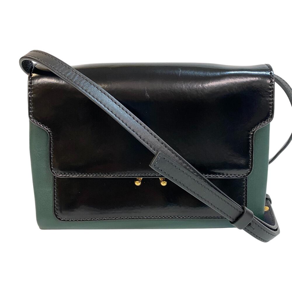 MARNI By color Patent leather trunk Shoulder Bag black Patent leather Women Used