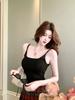 #Summer new Spice Girl style sequined splicing sling vest slim and thin women's fixed chest pad top
