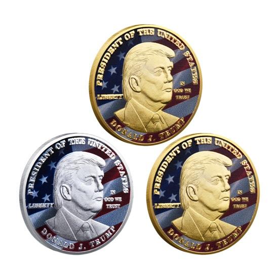 1/2Pcs Commemorative Coin Unique Exquisite Workmanship Trump Commemorative Coin for Home Decorations