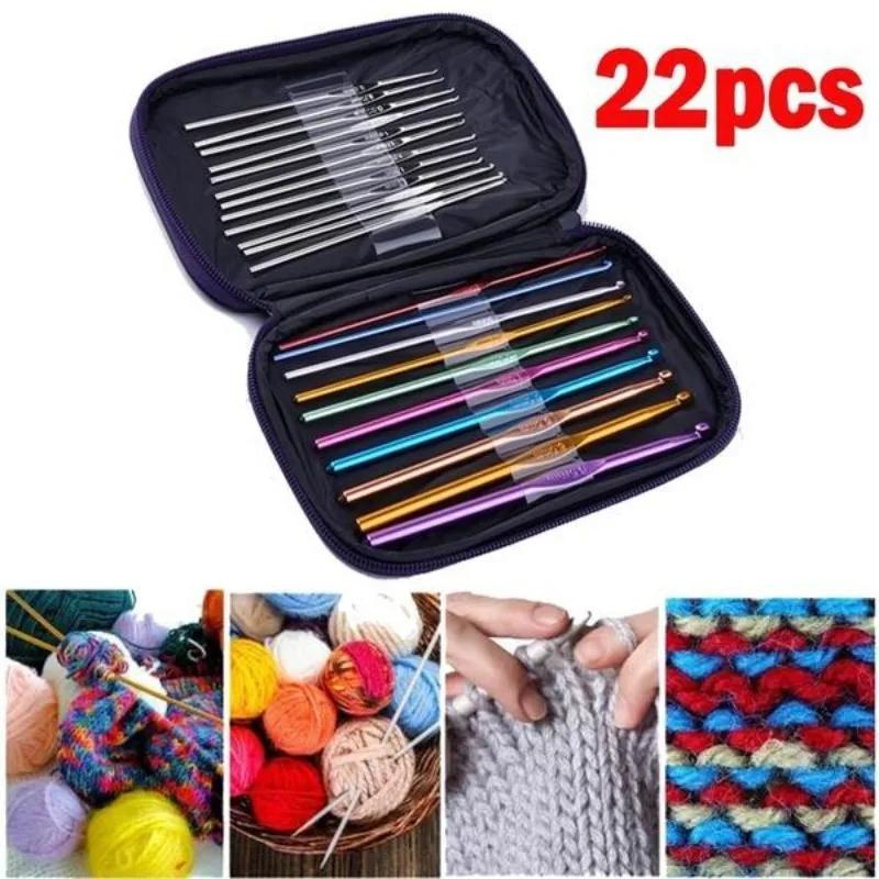 Jehly Stehy Pletení Řemeslo Příze Šicí Nářadí Háčky na Háčkování Sady Pletacích Jehlic s Pouzdrem.