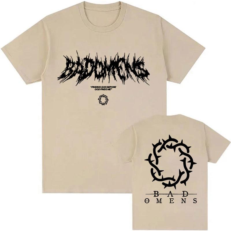 Funny Bad Omens Band Logo Graphic T Shirt Men Women Hip Hop Fashion Vintage T Shirts Male Casual Oversized Short Sleeve Tshirt