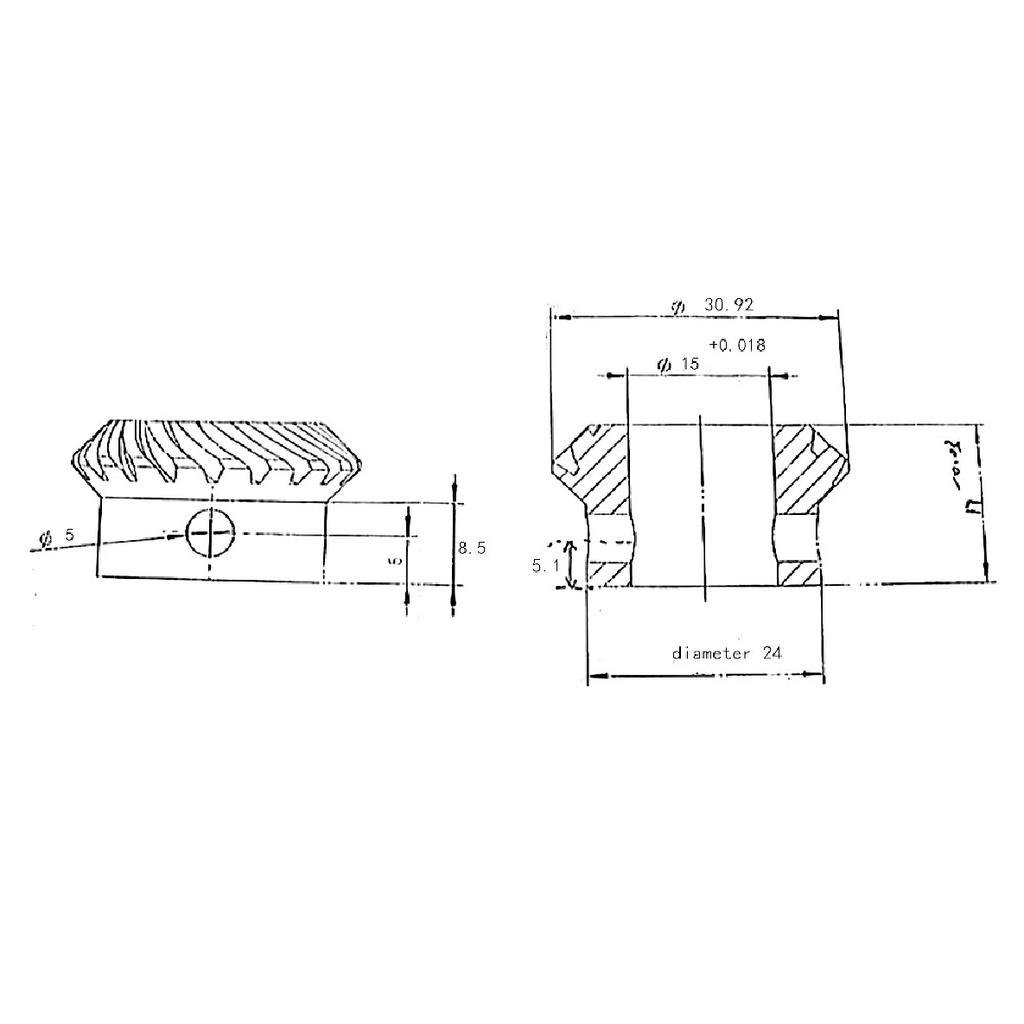 1.6M 19T Spiral Bevel Gear 1:1 90 Degree Rotation Model Gear Accessories (No Blackening Treatment)
