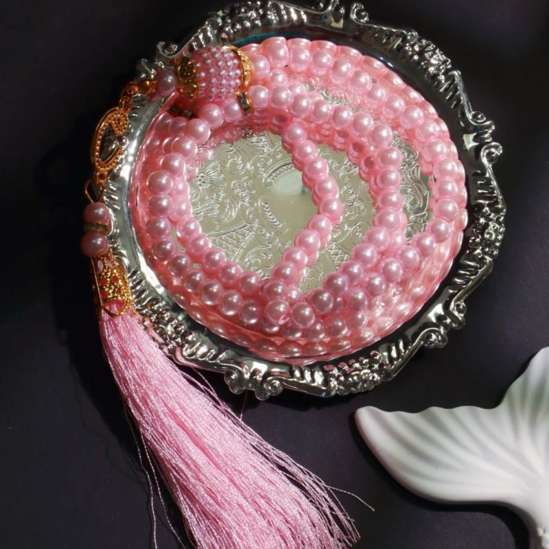 6Mm 99Pcs Glass Pearls Tassel Turkish Style Muslim Rosary Islamic Meditation Yoga Prayer Beads Necklace For Women Jewelry