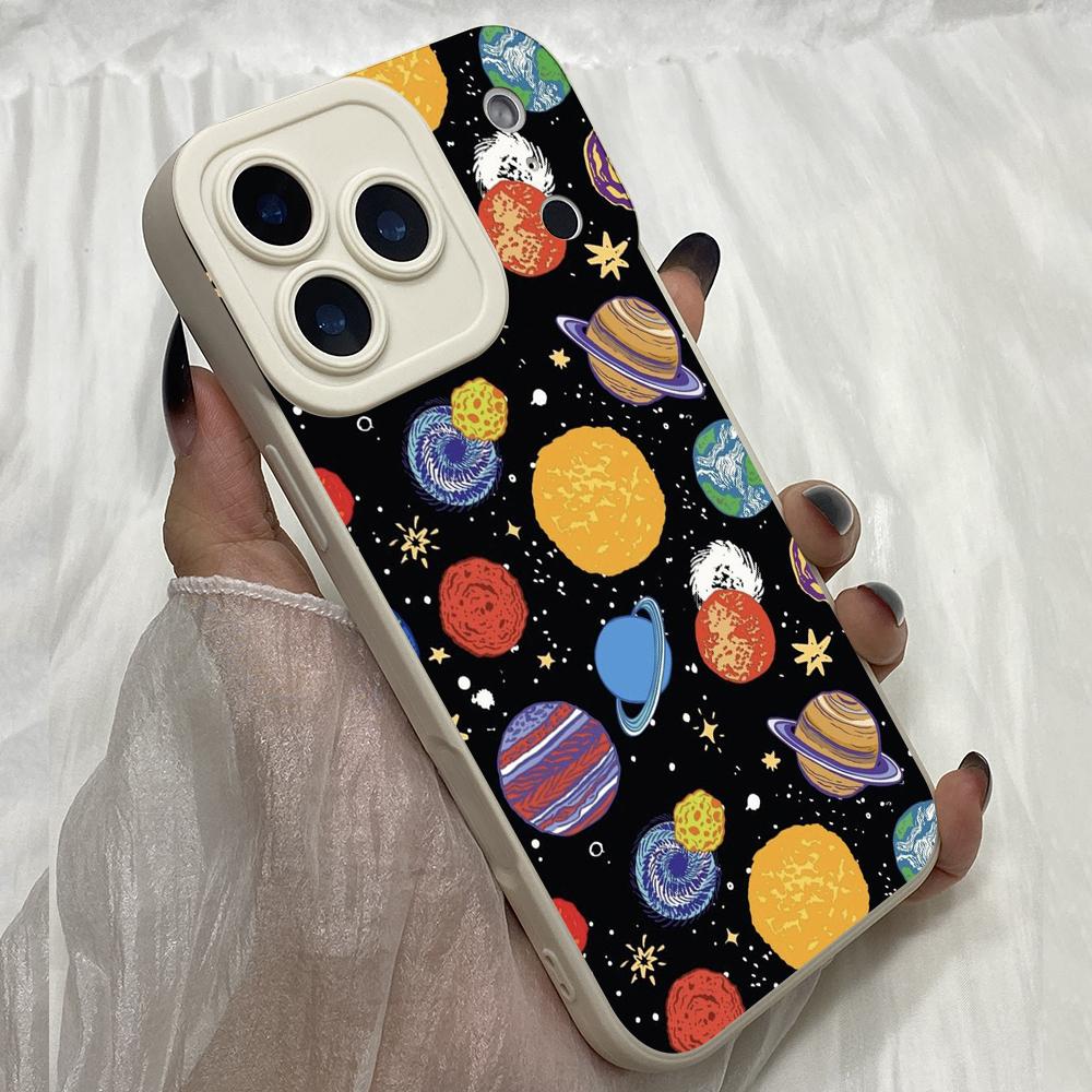 M503 Milky Way Moon Angel Eyes Soft Phone Case for iPhone Samsung Galaxy Xiaomi Rdemi Huawei Honor Infinix Realme OPPO Vivo All Model TPU Case