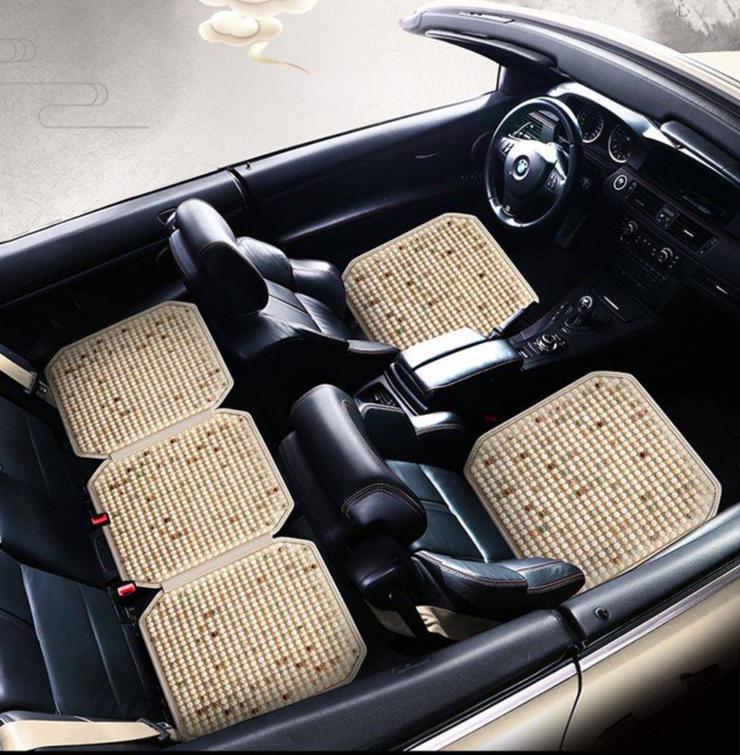 Universal Ventilated Car Seat Cushion with Cool Wood Beads, Breathable for All Seasons