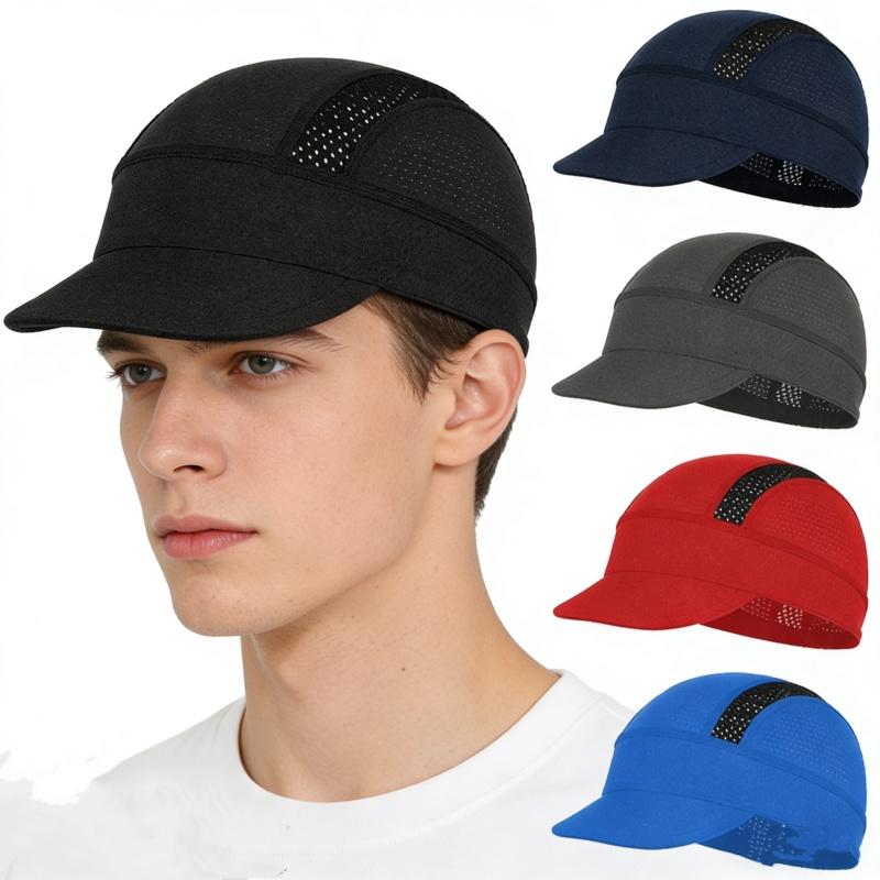 Summer Quick Dry Air Permeable Ventilated Mesh Under Helmet Cap Sports Cycling Bicycle Bike Mtb Hat Thin Small Brim Sweat-Wicking Baseball Cap
