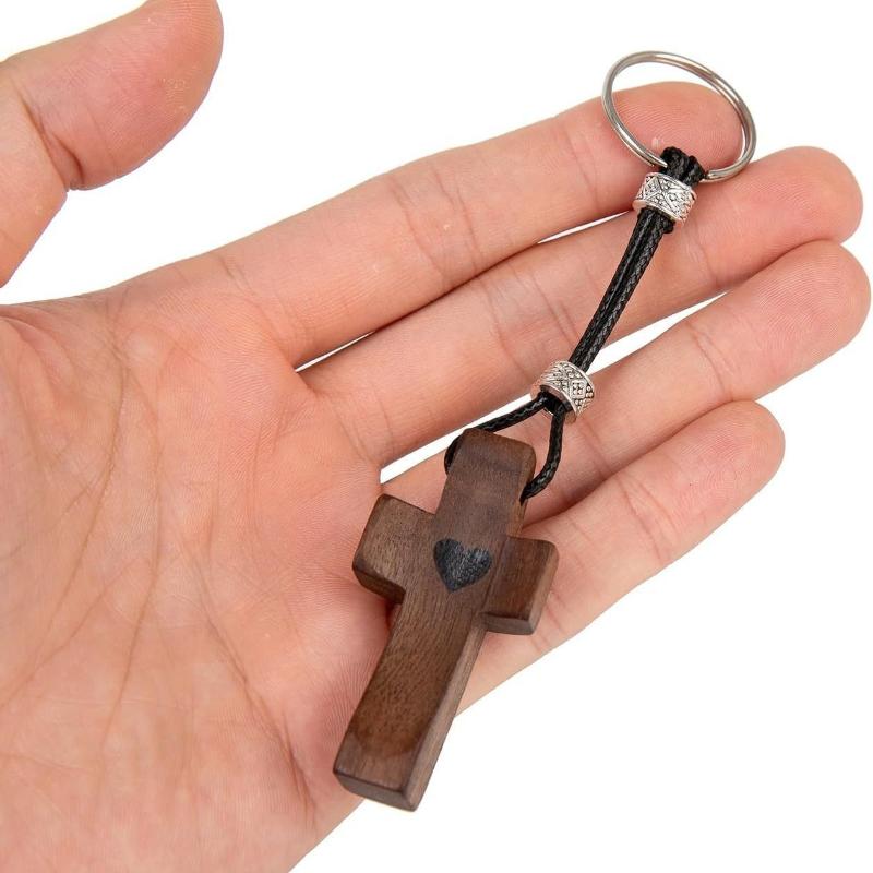 Handheld Wood Clinging Cross From Elegant Wooden Cross Decor - Versatile Spiritual Symbol For Home & Office, Perfect Gift