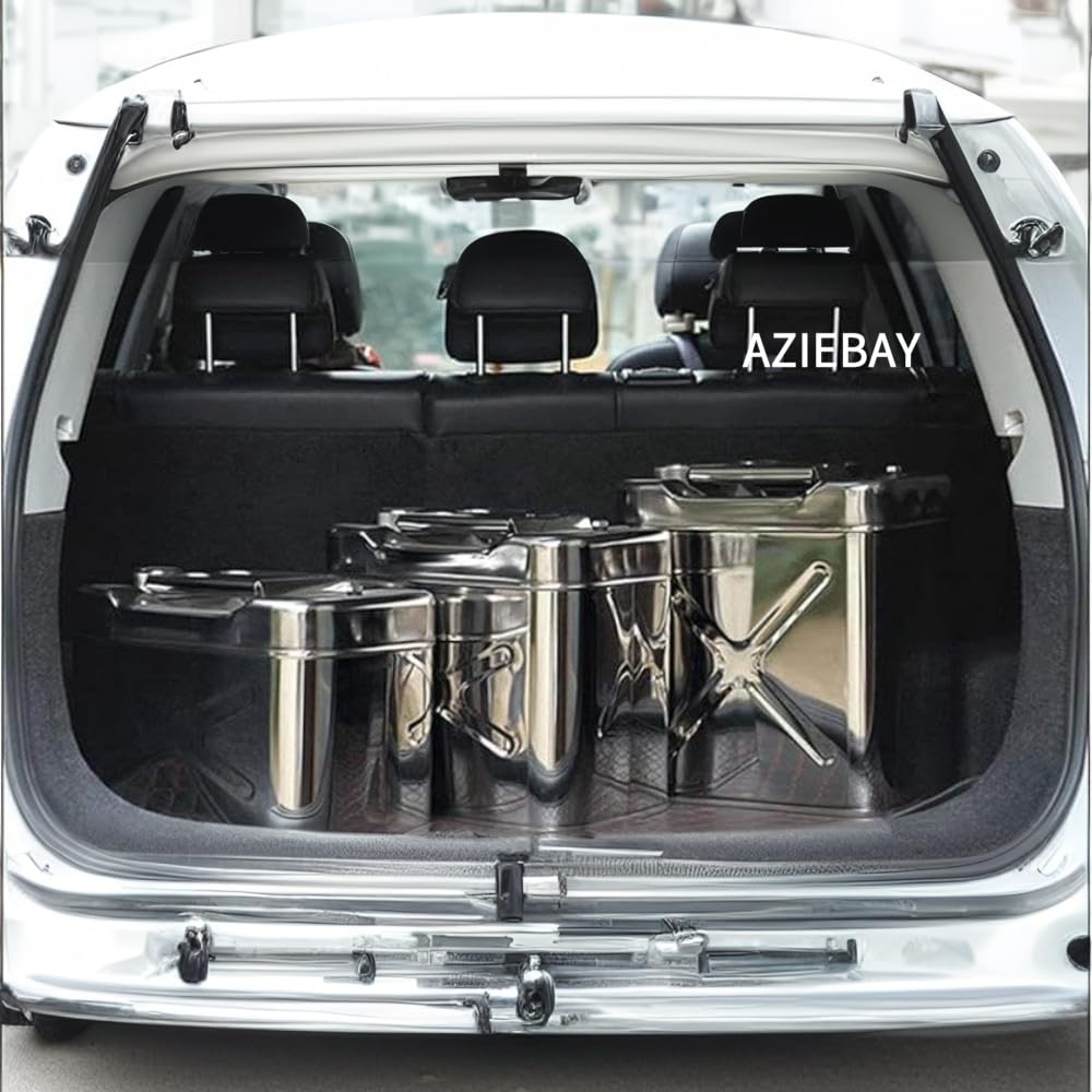 AZIEBAY Emergency Carry , Light Gasoline with Nozzle, Stainless Steel Sheet Thick, Commercial and Storage