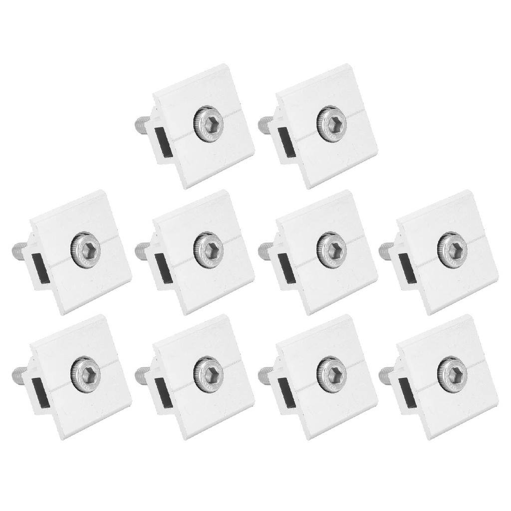10Pcs Solar Panel Mid Clamps Waterproof Mount Aluminum Bracket Mounting Accessories