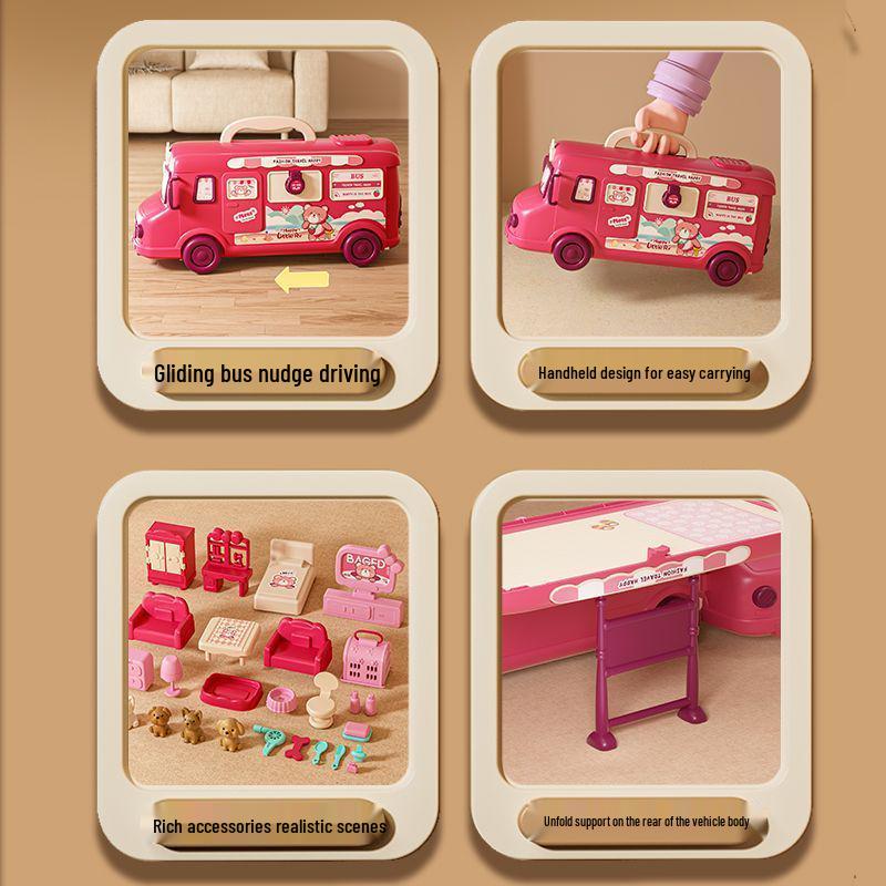 Princess House Bus Doll Playset for Girls (Ages 3-6) - Popular Birthday Gift