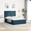 Ottoman Bed with Mattresses & LEDs Dark Blue 140x190 cm Velvet