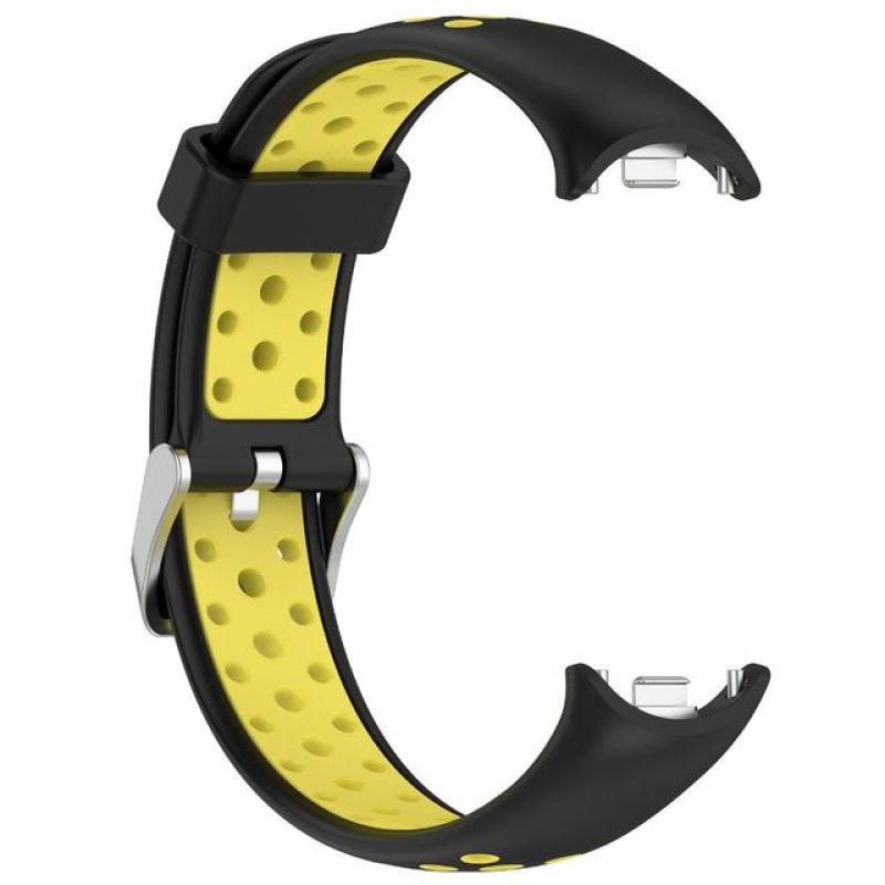 

For Xiaomi Smart Band 9 NFC/9/8 NFC/8 Silicone Watch Band Dual Color Adjustable Wrist Strap Black Yellow