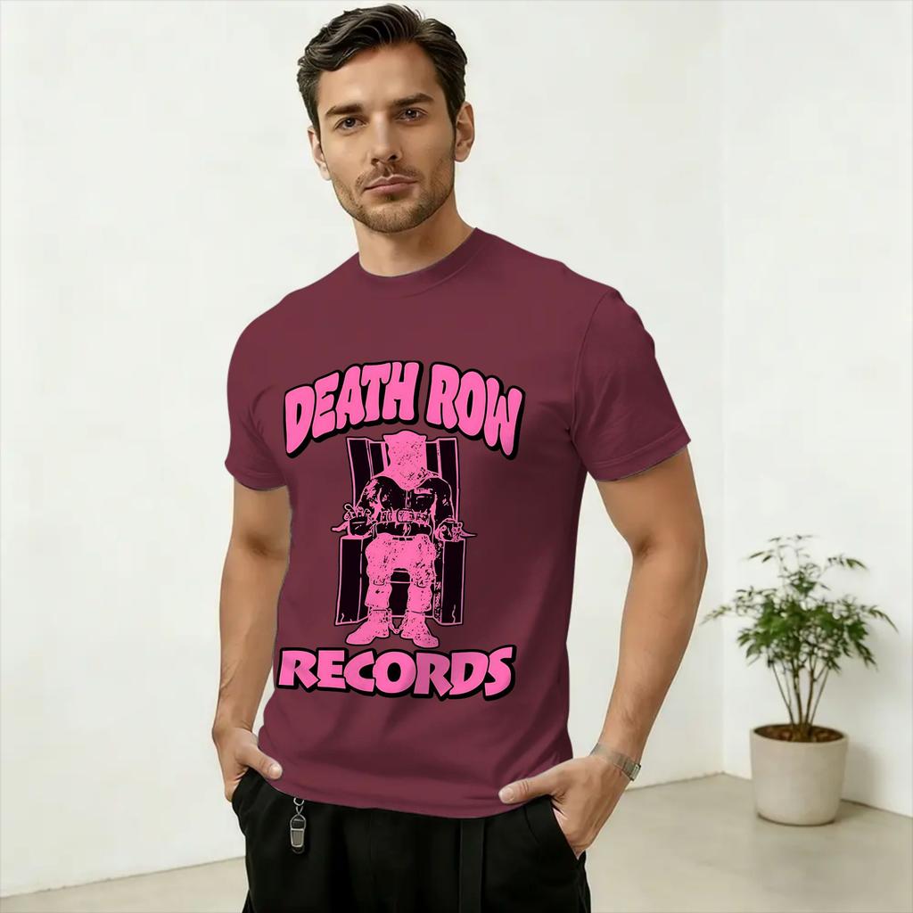 Vintage Death Row Records TShirt for Unisex Crewneck 100 Cotton T Shirts Short Sleeve Tee Shirt Plus Size Clothes