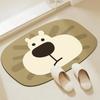 Cartoon Bear Bath Mat Super Absorbent Non-Slip Quick Dry Floor Rug Cute Bear Head Doormat for Bathroom Bedroom