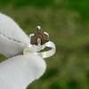 925 Sterling Silver Smoky Rough Gemstone Solitaire Artisan Ring Jewelry Size 6.5