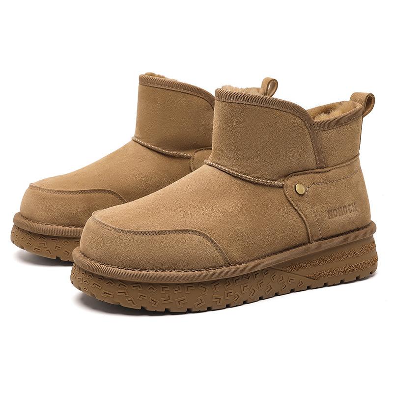 Fur integrated snow boots winter new velvet thickened high-top cold-proof warm cotton shoes