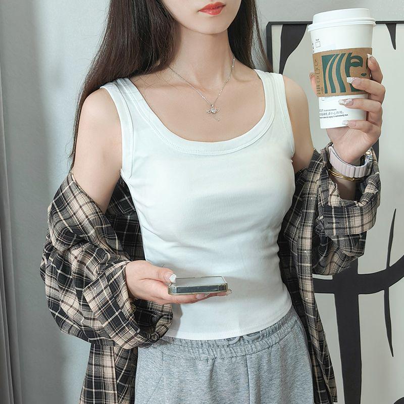 

Women s Sexy Bodycon Camisole Tank Top with Built-in Bra Pads M (for 75-90 jin)