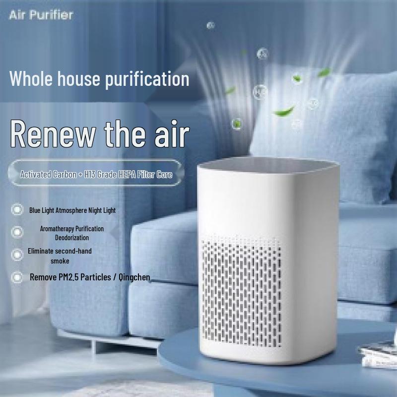 Air Purifier for Home and Office - Removes Formaldehyde, Odors, and Smoke; Ideal for Bedroom and Desktop Use.