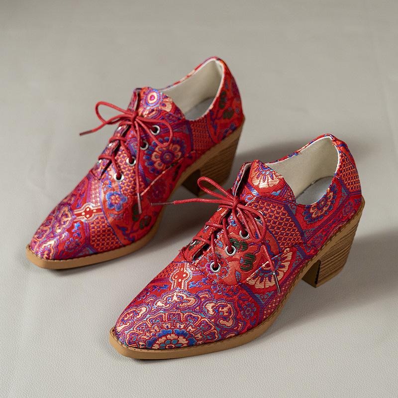 Women's Graffiti Art Chunky Heel Ankle Boots - Hand-Painted Design Fashion Booties for Fall, Wide Width Slip-On Shoes