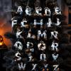 Halloween Wooden Hanging Ornaments Letter Ornament, Spooky Alphabet Letters Pendant with Ghost Handmade Craft Supplies for Parties Pumpkin Witch
