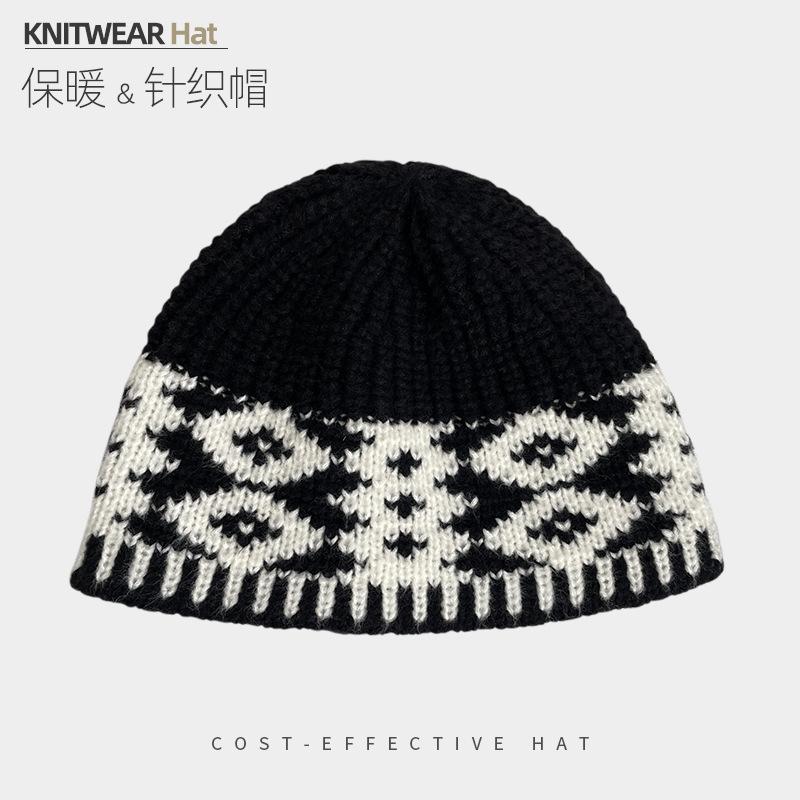 Hat Women S Winter Knitted Bucket Hat Versatile Wool Hat Warm Ear Protection Washbasin Hat one size fits all