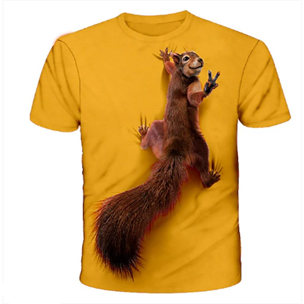 Fashion Funny Squirrel 3D Print T-Shirts Streetwear Men Summer Harajuku Casual Oversized O-Neck T Shirt Tees Tops Clothing