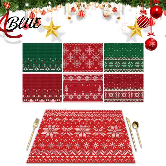 Christmas Table Decorations Kitchen Polyester Washable Place 17.7" Placemats 12.6" x Mats for Pads Dining