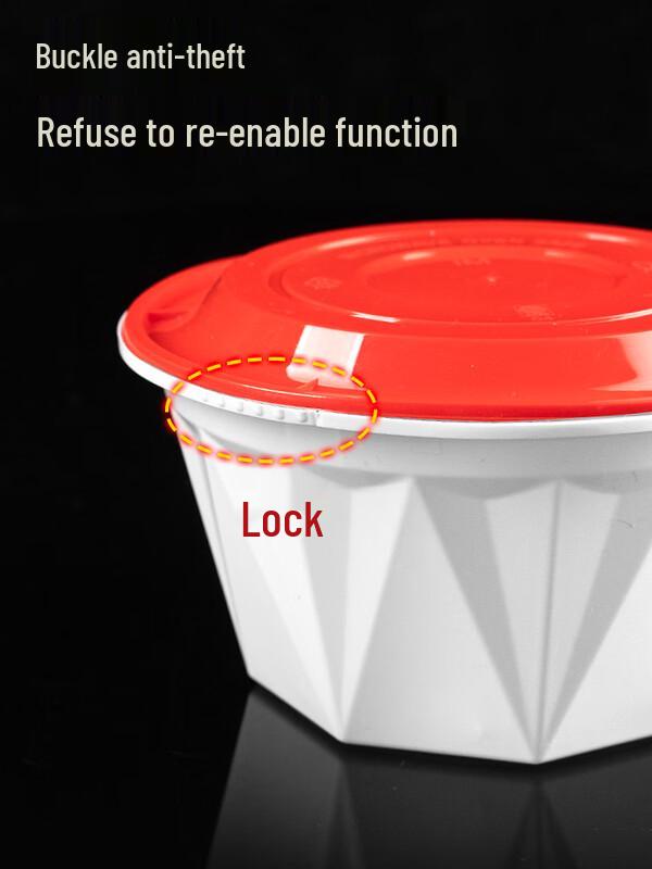 Disposable Round Takeaway Container with Locking Lid