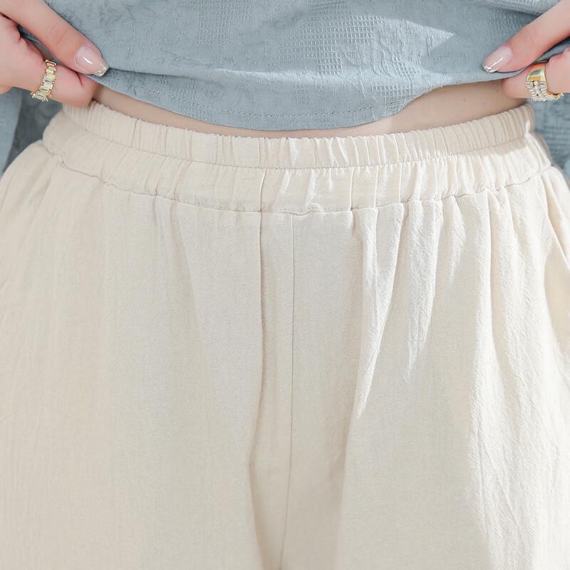 LangSha Women's Summer Cotton Linen Two-Piece Outfit